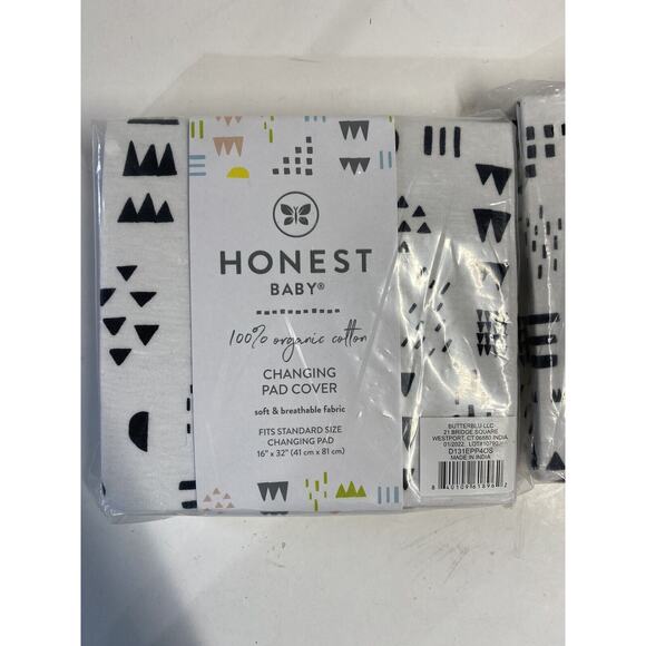 Honest Baby Changing Pad Covers Set of 2 100% Organic Cotton Easy Care Soft - Picture 2 of 5